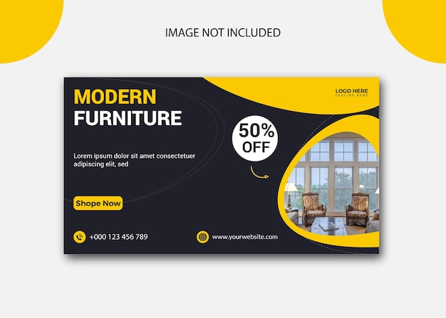 Venta de muebles modernos Medios sociales Facebook y Instagram diseño de banners plantilla