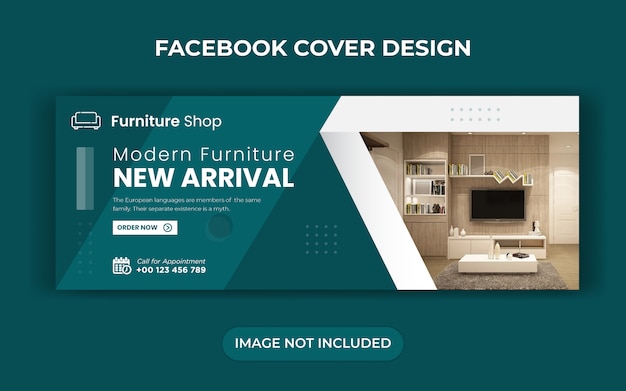 Vector venta de muebles plantilla de banner de portada de línea de tiempo de redes sociales o diseño de volante