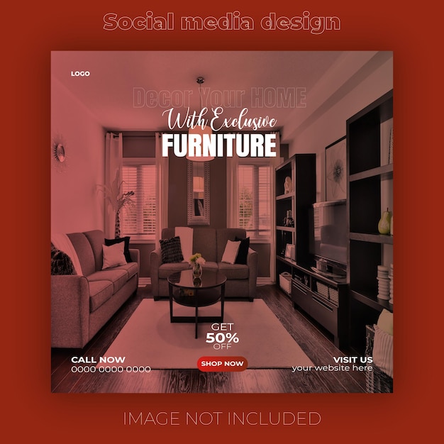 Vector venta de muebles plantilla de publicación creativa en las redes sociales