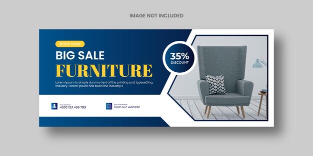 Venta de muebles portada de facebook y diseño de banner web