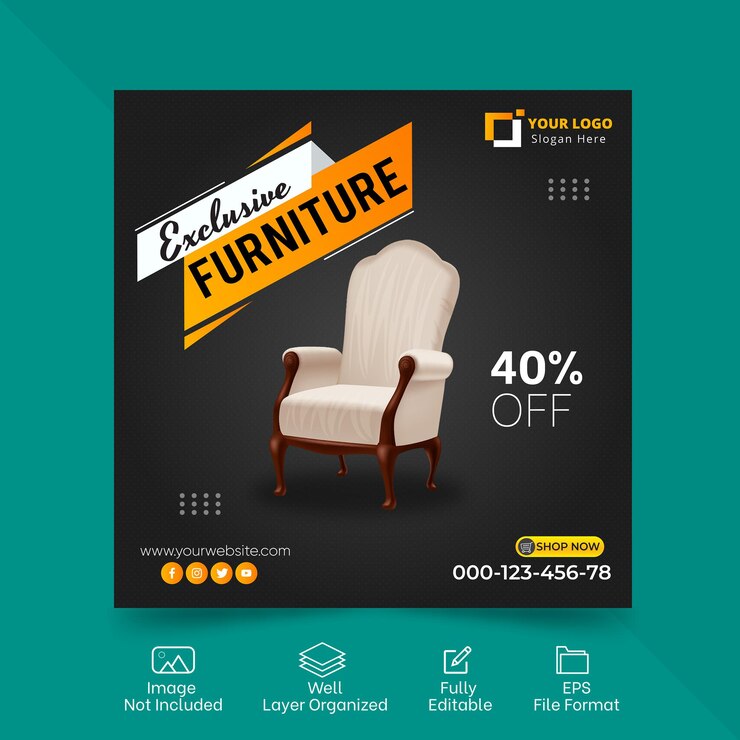 Venta de muebles Publicaciones en redes sociales o Plantilla de banners de Instagram