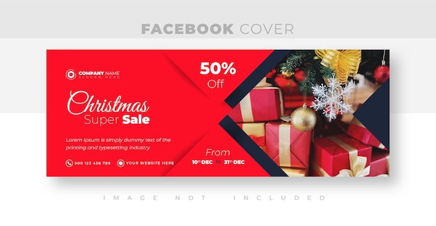 Venta de navidad y diseño de portada de facebook con descuento.