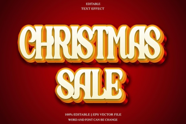 Venta De Navidad Efecto De Texto Editable Estilo Degradado De Relieve 3D