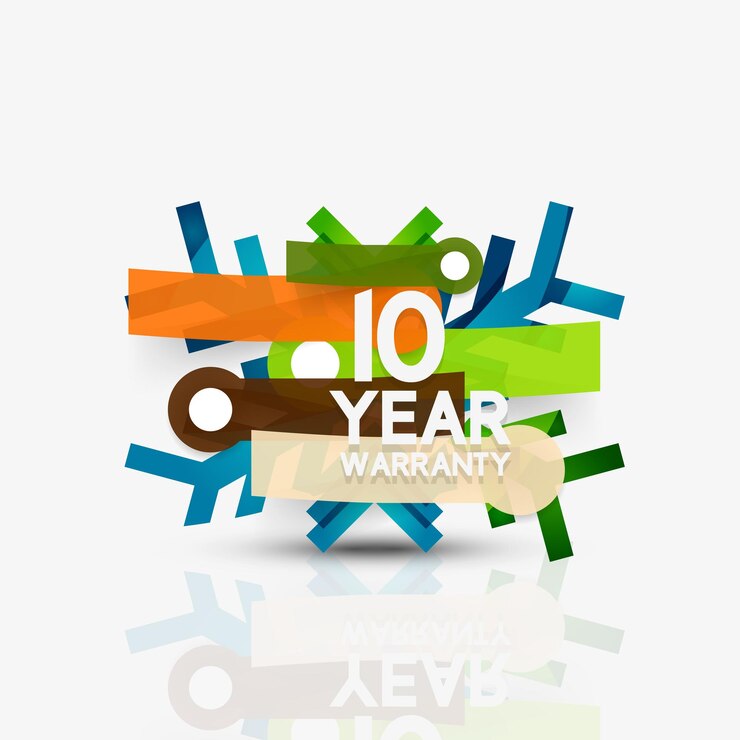 Vector venta de navidad etiqueta de garantía de 10 años etiqueta de vacaciones