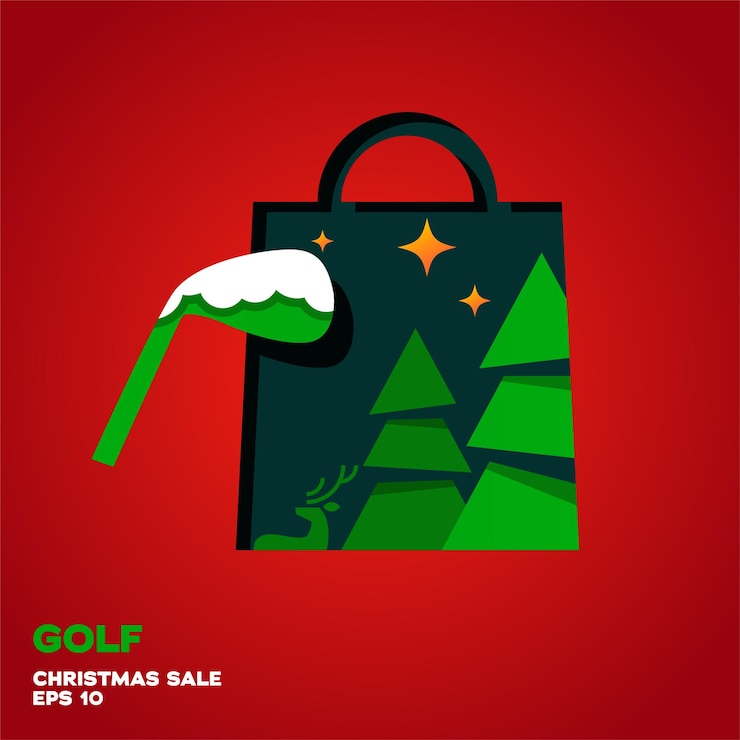 Vector venta de navidad de golf