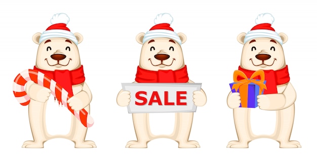 Venta de navidad con oso polar