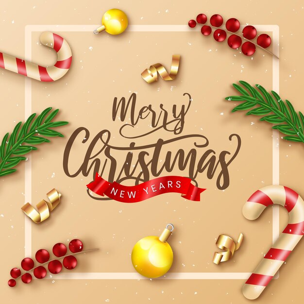 Venta de Navidad realista con crema y decoración.