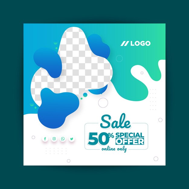 Venta de oferta Banner plantilla y gradiente venta colorida con la imagen de su producto