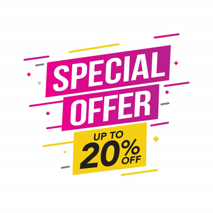 Vector venta y oferta especial, etiquetas de precio