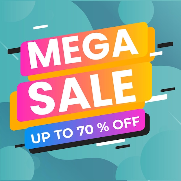 Venta de ofertas especiales y descuento de 50 ofertas Estampa de pegatina de color Diseño vectorial en fondo blanco