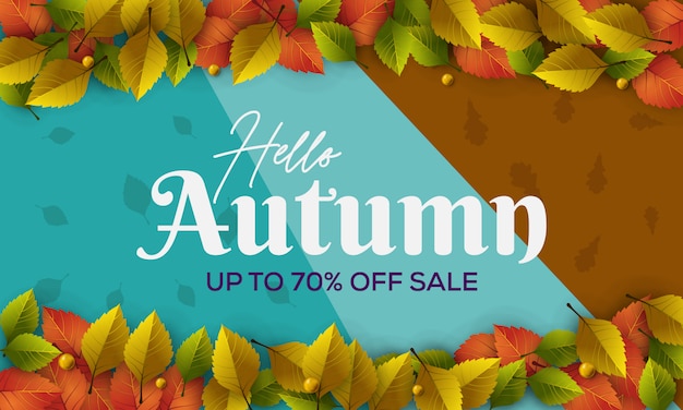 Vector venta de otoño banner venta de compras