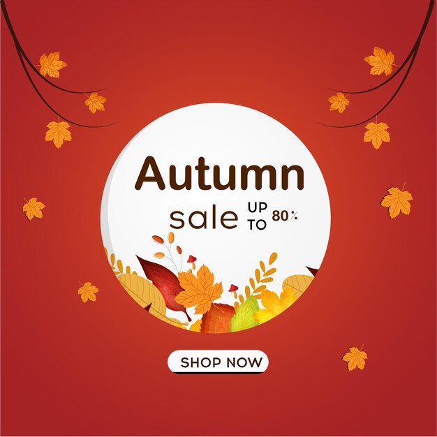 Venta de otoño diseño de carteles de compras en línea compre ahora