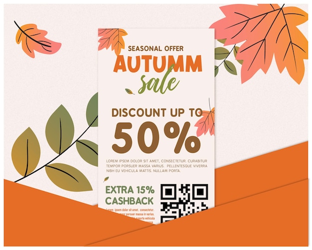 Venta de otoño y plantilla de oferta especial