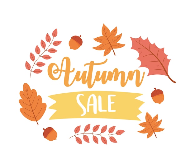 Venta de otoño, promoción de banner de temporada.