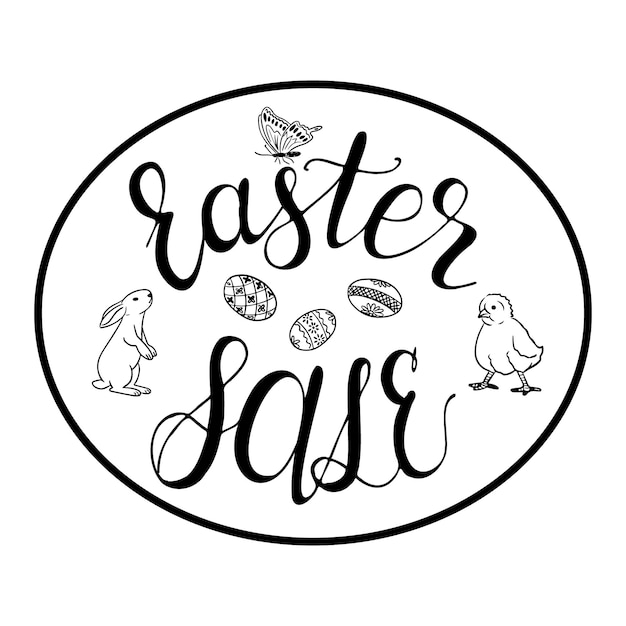 Venta de Pascua composiciones caligráficas con garabates