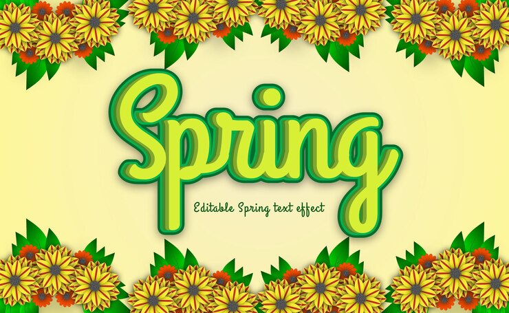 Vector venta de primavera de efectos de texto