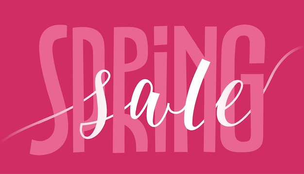 Vector venta de primavera título de la carta banner rosa brillante para el diseño banner póster de redes sociales archivo vectorial
