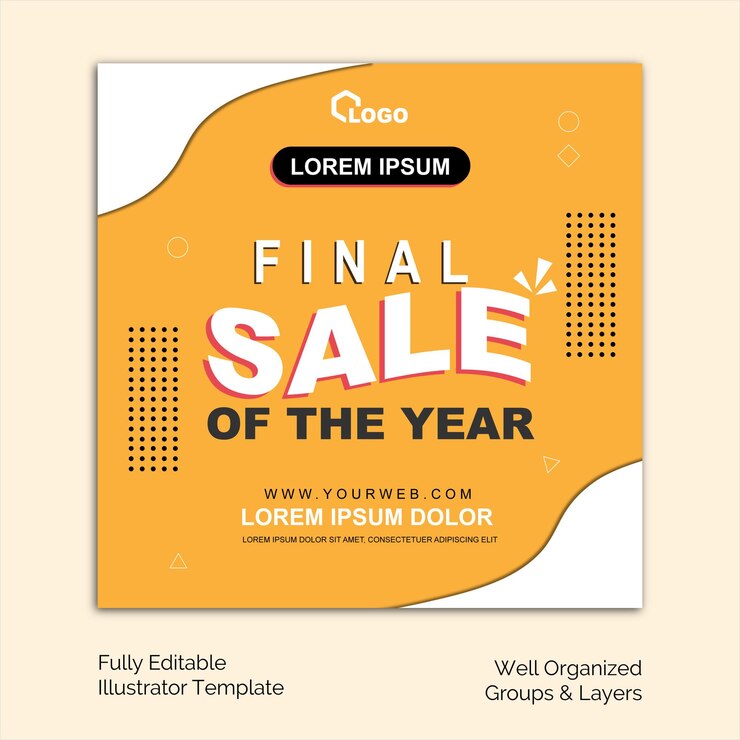 Venta promocional de fin de año de temporada en las redes sociales plantilla de publicación