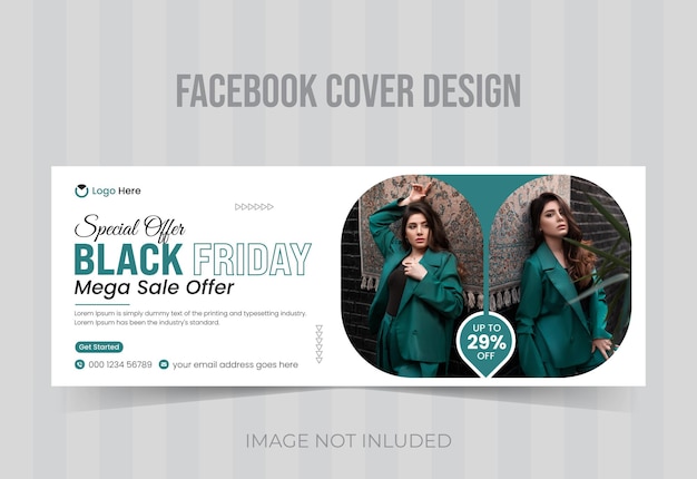 Venta promocional de moda del viernes negro plantilla de diseño de banner de portada de facebook y plantilla de banner web