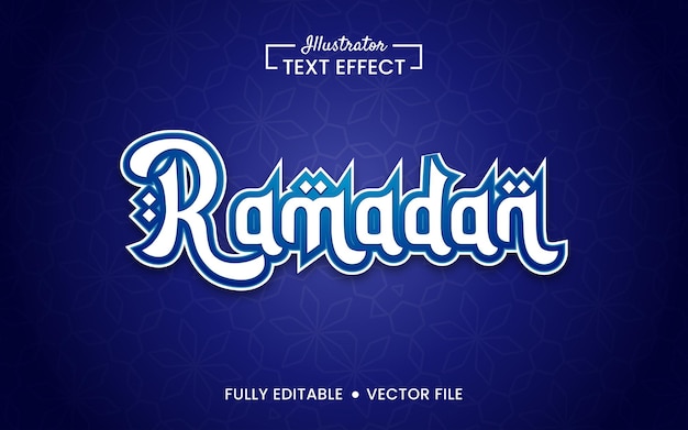Vector venta de ramadán estilo de efecto de texto 3d editable