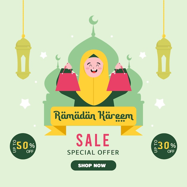 Una venta de ramadan kareem anuncia una oferta especial