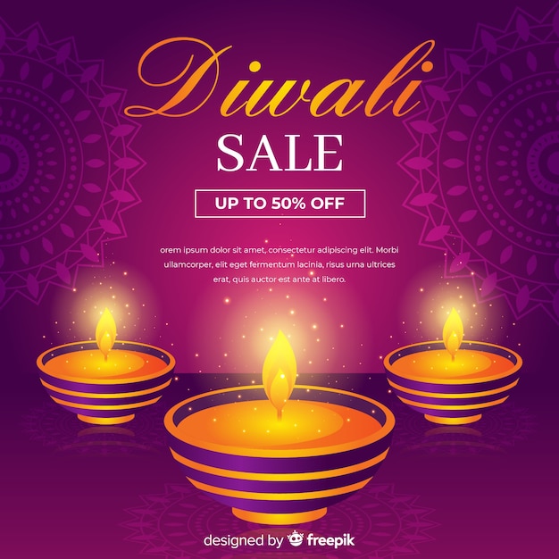 Venta realista de diwali