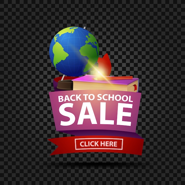 Venta de regreso a la escuela, banner web de descuento