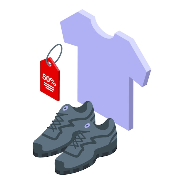 Vector venta ropa icono isométrico vector tienda tienda venta ropa vestido mercado en línea