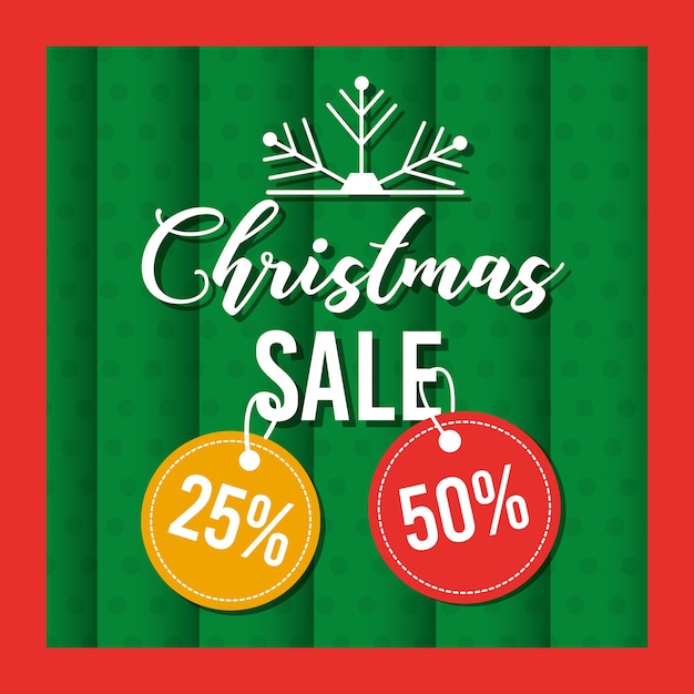 Venta de tarjeta de felicitación de Navidad oferta etiqueta precio temporada