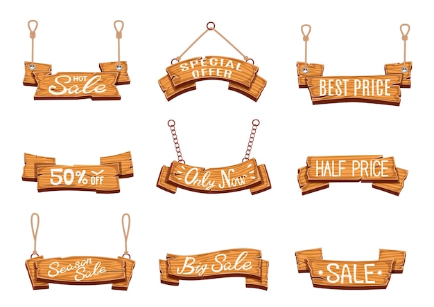 Venta de temporada tableros de letreros de madera vintage