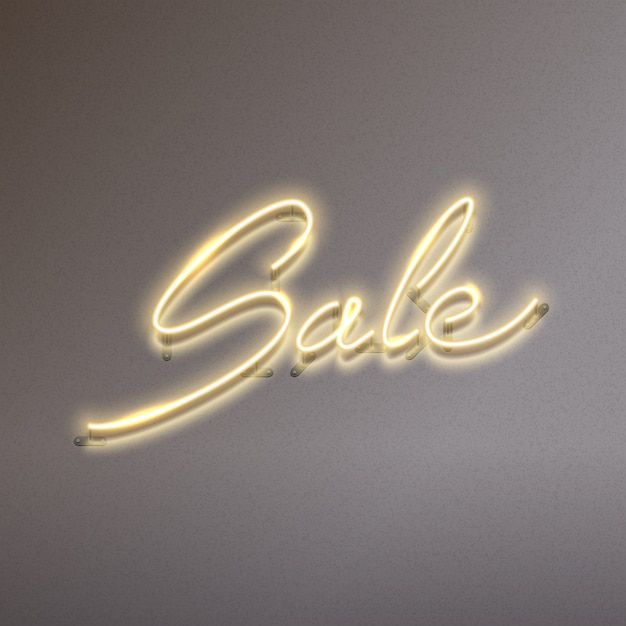 Venta de texto letrero de neón brillante