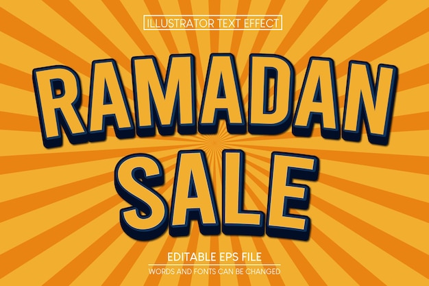 Venta de texto de Ramadán Efecto de texto editable