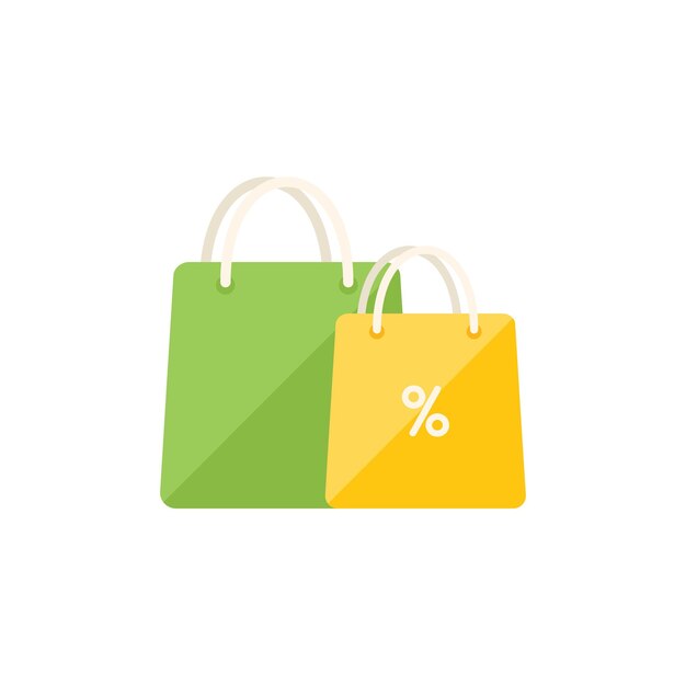 Venta tienda bolsa icono vector plano tienda internet negocio comercio aislado