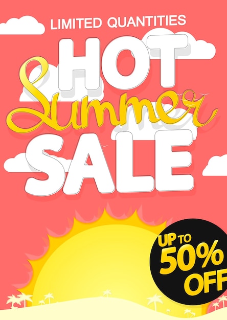 Venta de verano caliente 50 de descuento en la temporada de diseños de carteles