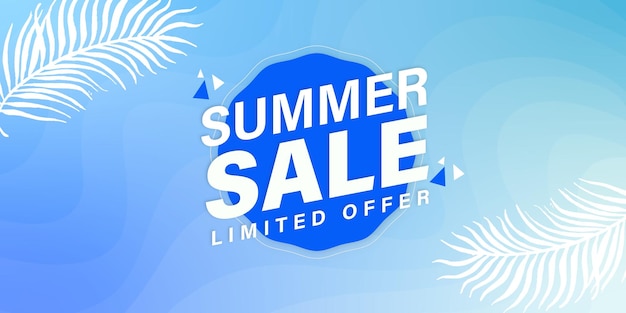 Venta de verano Fondo blanco azul Banner profesional Diseño multipropósito Vector libre