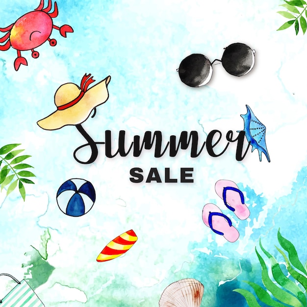 Venta de verano Fondo verde azul Banner profesional Diseño multipropósito Vector libre