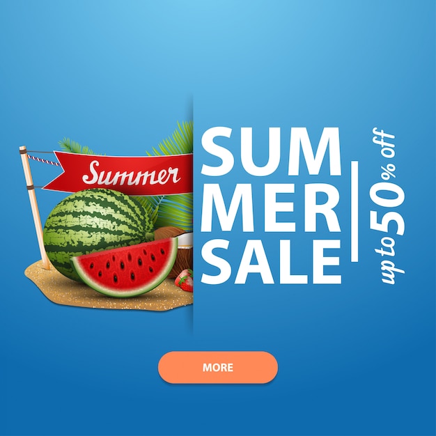 Venta de verano, plantilla de banner cuadrado para su sitio web, publicidad y promociones.