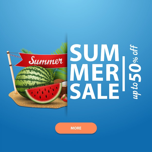 Vector venta de verano, plantilla de banner cuadrado para su sitio web, publicidad y promociones.