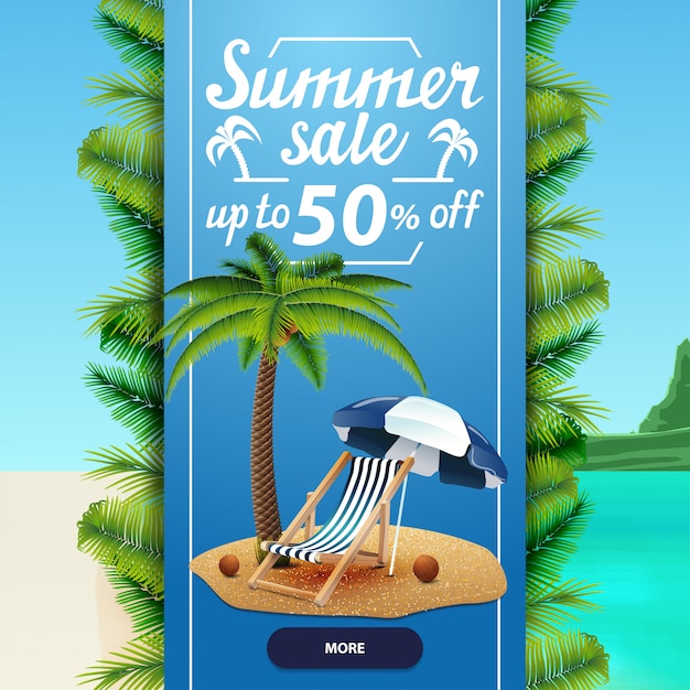 Venta de verano, plantilla de banner web de descuento cuadrado para su negocio