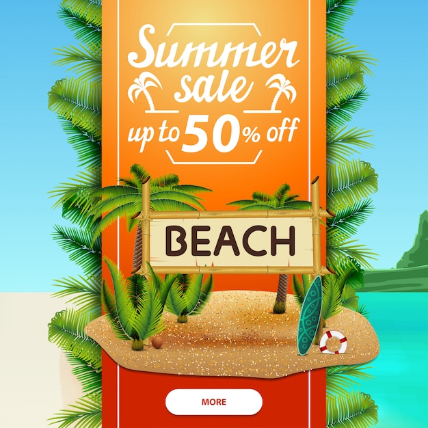 Venta de verano, plantilla de banner web de descuento cuadrado para su negocio