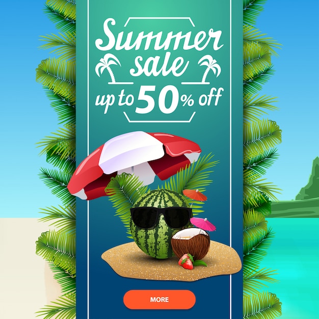 Venta de verano, plantilla de banner web de descuento cuadrado para su negocio