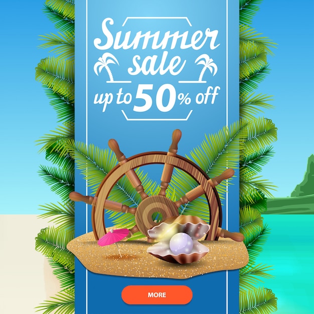 Venta de verano, plantilla de banner web de descuento cuadrado para su negocio