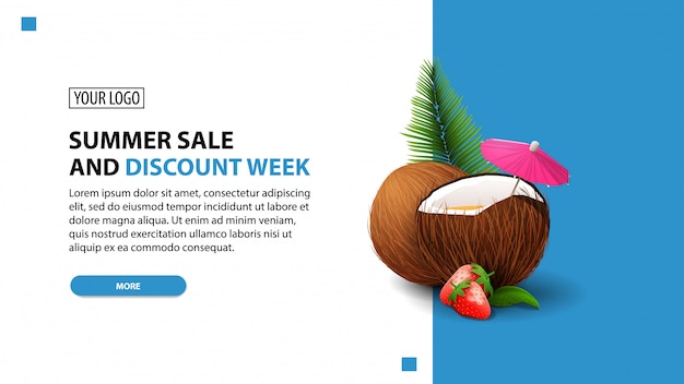 Venta de verano y semana de descuento.