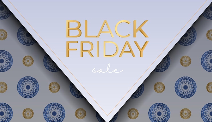 Vector venta de viernes negro beige con patrón vintage