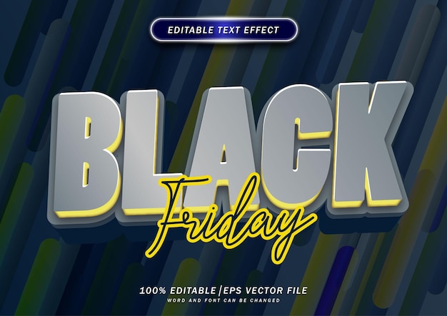 Venta de viernes negro efecto de texto editable