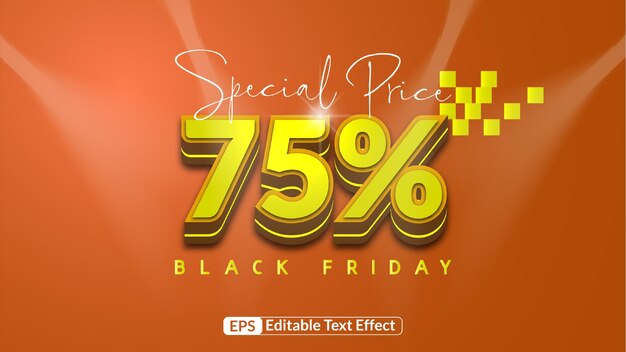 venta de viernes negro especial sobre efecto de texto editable de plantilla de banner de fondo