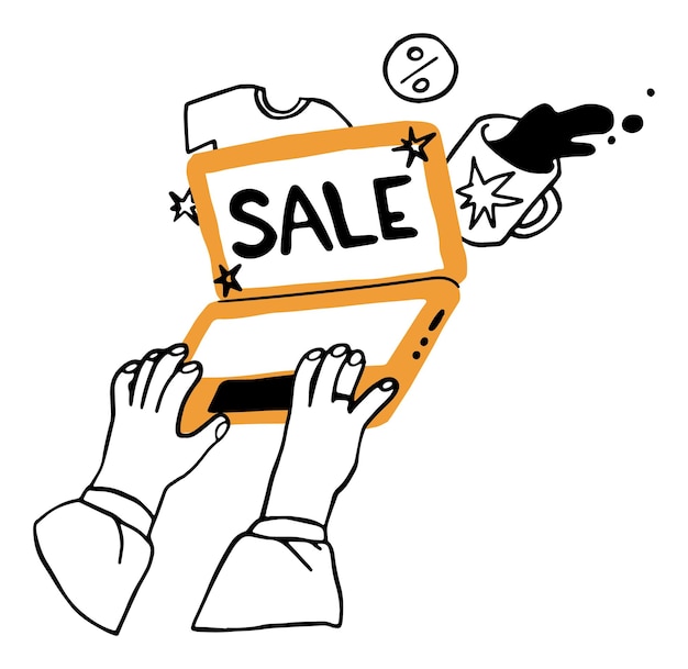 Venta del Viernes Negro en la pantalla del dispositivo