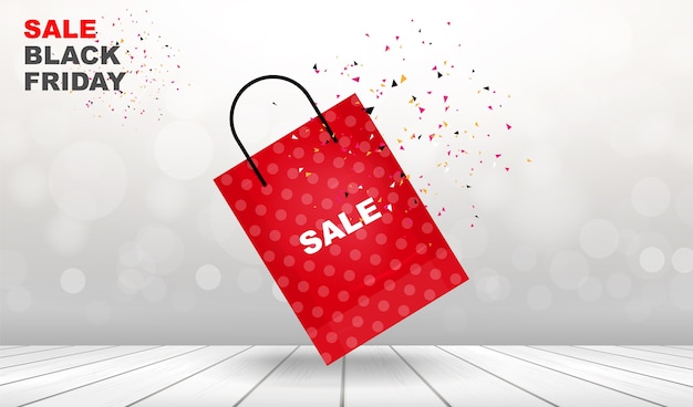 Venta de viernes negro. Plantilla de promoción comercial