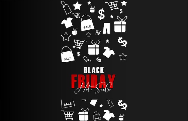 Venta de viernes negro sobre fondo blanco. Ilustración de vector.