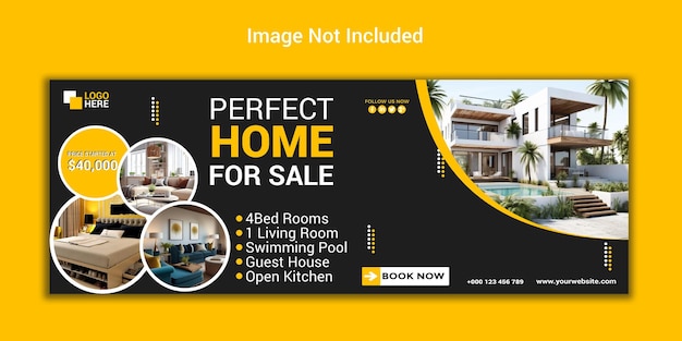 Venta de viviendas inmobiliarias portada de Facebook o banner web